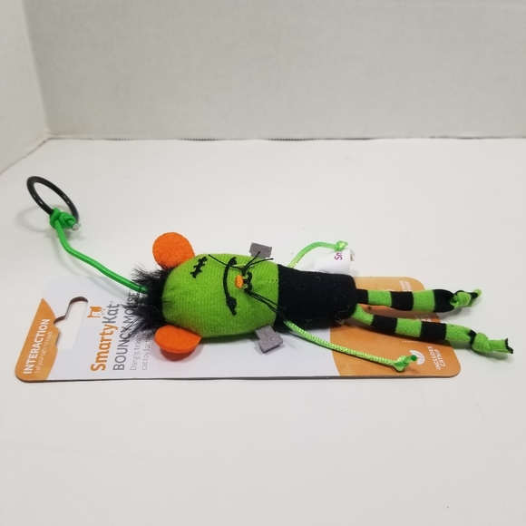 New SmartyKat Bouncy Mouse Catnip Green Frankenstein Monster Cat Toy - Picture 5 of 7